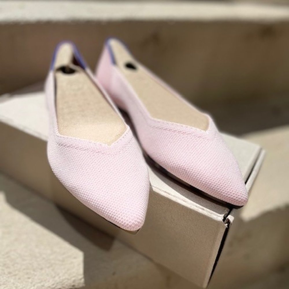 Rothy's  - The Point Flats Blush- NIB - Size 8